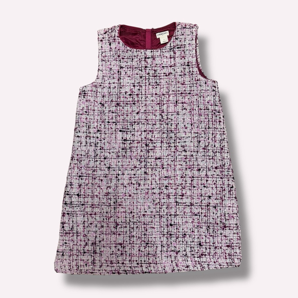 Crewcuts Girls Tweed Shift Dress Size 7 Burgundy Pink Sleeveless Lined - Picture 12 of 12